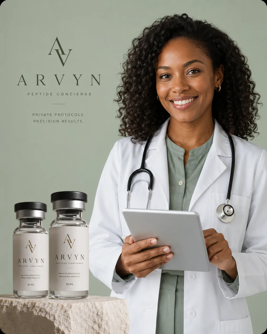 ARVYN physician with peptide vials